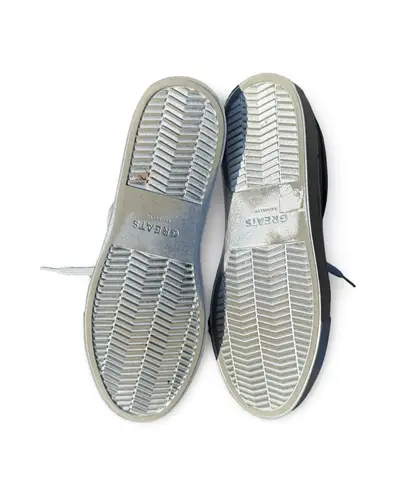 GREATS Brooklyn Brand Italian Leather Silver Sneakers Size 9