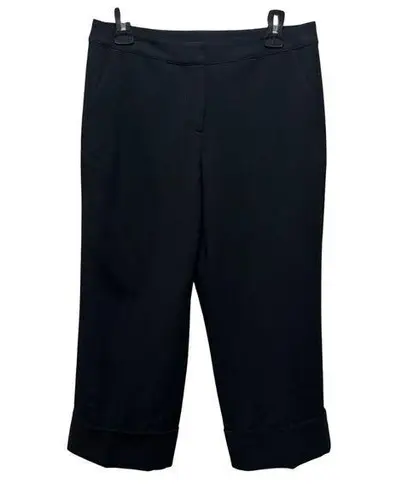 St. John Caviar Black Cropped Dress Pants Size 6