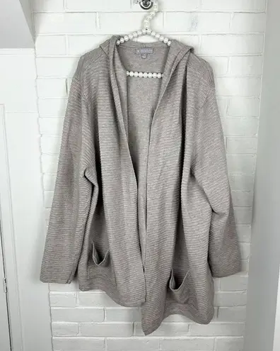 Cyrus Stitch Fix Evolution By  Neutral Ribbed Knit Hooded Cardigan Size 3X