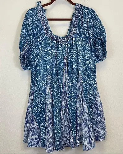 Free People  JET SET MINI DRESS IN INDIGO COMBO SIZE XS