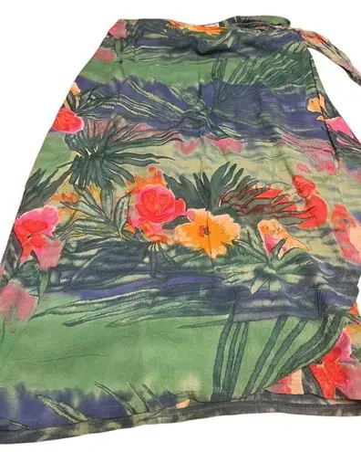 Jams World Vintage Tropics Hawaiian print true wrap skirt made in Hawaii, size L