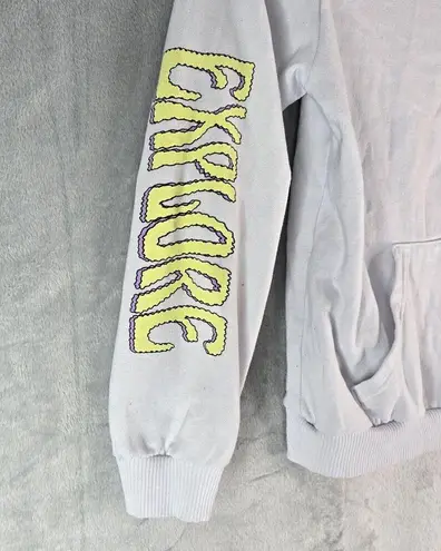 Fresh Laundry Explore Trippy Magic Shroom Skull Butterfly Hoodie Size Large Gray