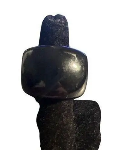 None Dark Blue Cobalt Blue Acrylic Lucite Large Dome Cocktail Ring Size 6.5