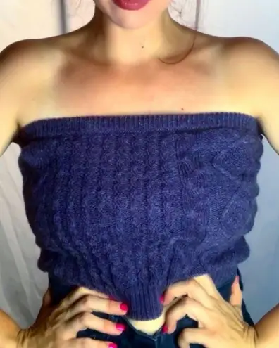 Boutique Plum, Knit Strapless, Crop Top