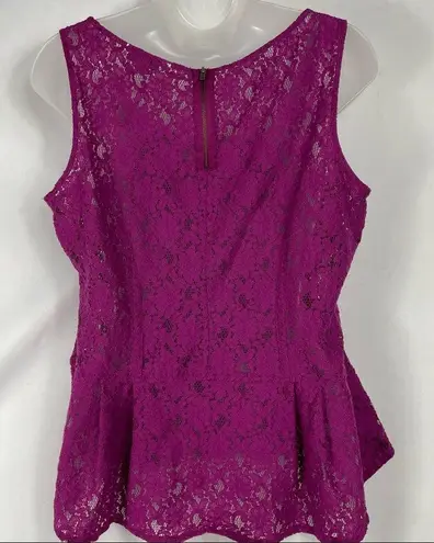 CAbi Lace Sleeveless Peplum Top Size Medium