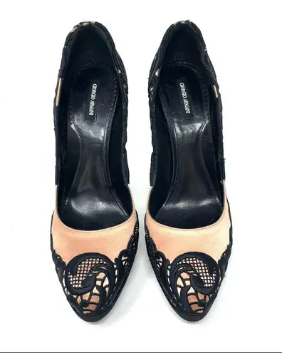 Giorgio Armani couture silk heels, made in Italy