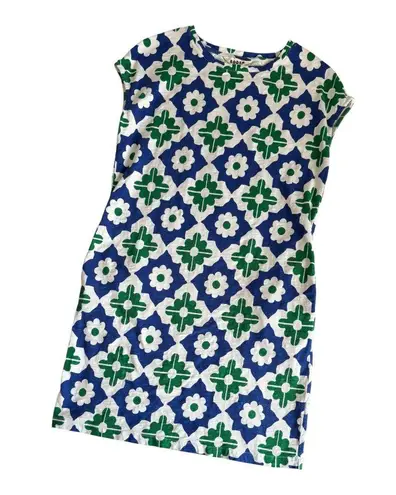 Boden Leah Green and Blue Geometric Pattern Jersey T