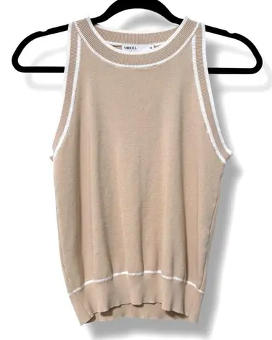 MIHOLL Ribbed Summer Racerback Tank Tops Sleeveless Halter Knit Cream Medium Tan