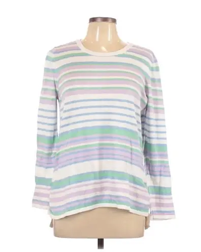 36.5 Design Striped Crew Neck Sweater Knit White Combo Pullover Size XL NWT $108