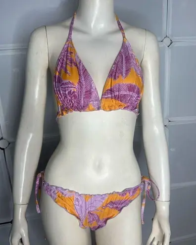 SheIn  Floral Plant Print 3 Piece String Bikini Size Large