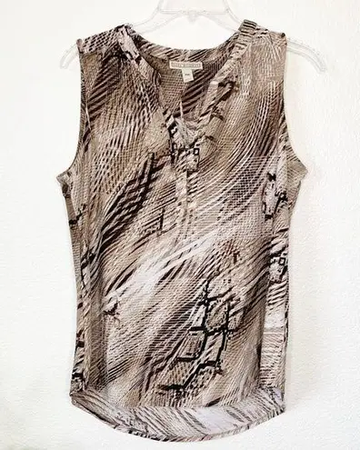 Dana Buchman Sleeveless Top MP Snake Skin Print Lightweight Stretch