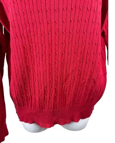 kim rogers  Red Soft Cable Knit Pullover 90s Y2K L Sweater