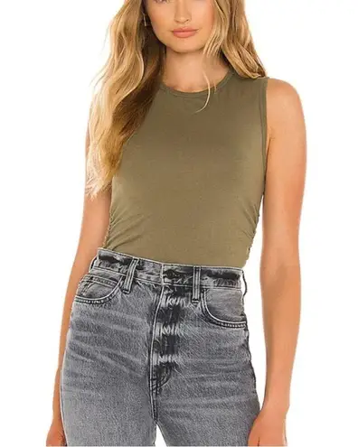 n:philanthropy NWT Buenos Side Ruched Tank in Martini Olive XS