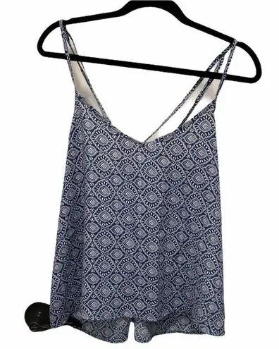 Hollister ✨HP✨Patterned blue tank criss cross back tank top✨