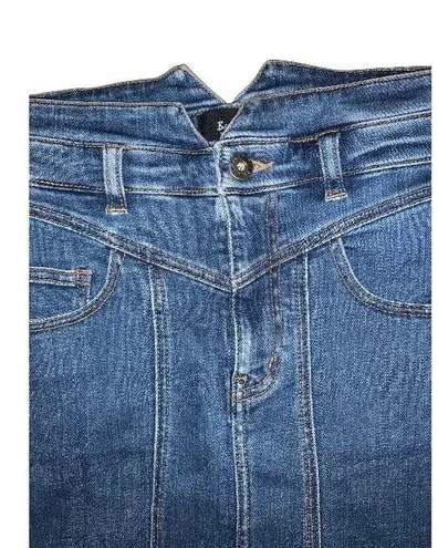 Bardot Spliced Seam Denim Mini Skirt