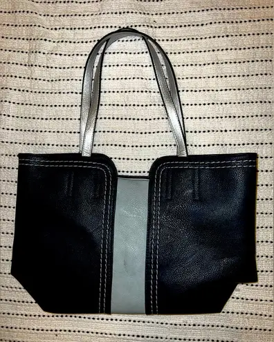 Montana West Navy Blue and Gray/Silver Tote Bag -