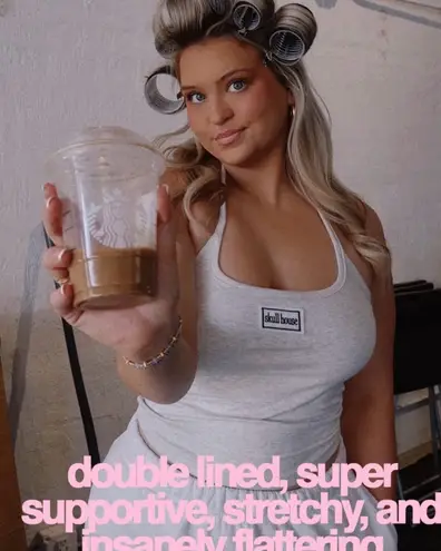 Skull House Designs Halter Tank: Ash Gray Size M