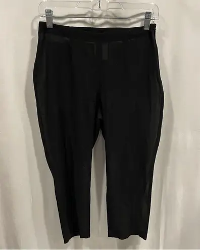 D&G 90’s-Y2K black sheer crop pants side zip some stretch moto boho goth luxe