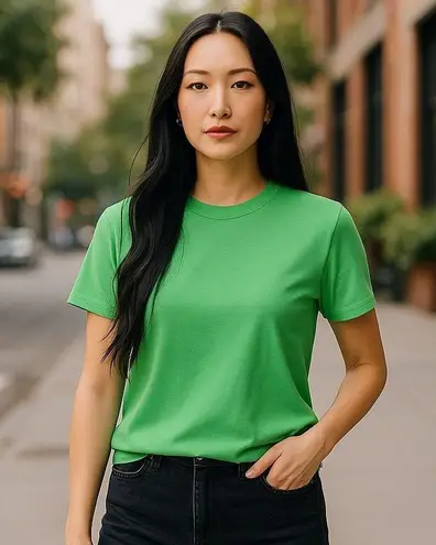 Pendleton Vintage Green Short Sleeve Cotton Top ~ Women's Size MEDIUM