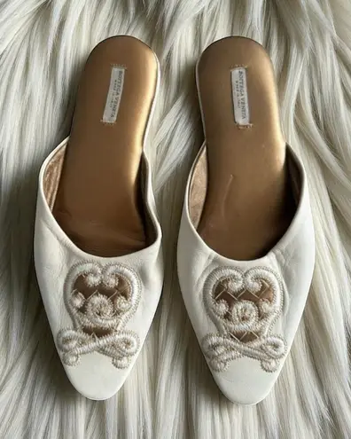 Bottega Veneta Leather Embroidered Emblem House Slippers Size US 6