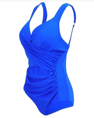 Swim | Women Push Up Swimwear One Piece Swimsuit Plus Sizes... Blue Size L thumbnail 4