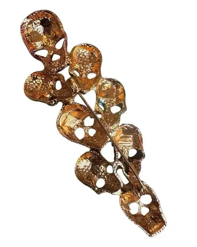 Rainbow Skull Rhinestone Statement Brooch Pin