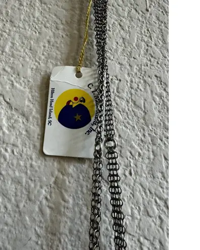 Long Chain Purse Pendant Necklace Silver Plated Cell Phone Holder Msrp $224