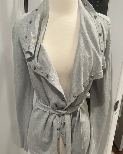Cache  GRAY EMBELLISHED CARDIGAN - Image 1
