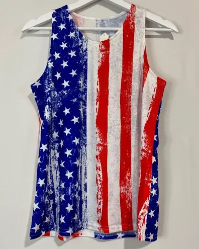 Women’s Sleeveless American Flag Tank Red White & Blue NWOT Multiple