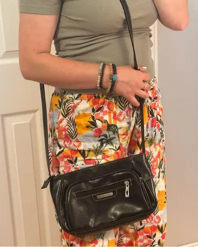 Jaclyn Smith Black Leather Crossbody Purse