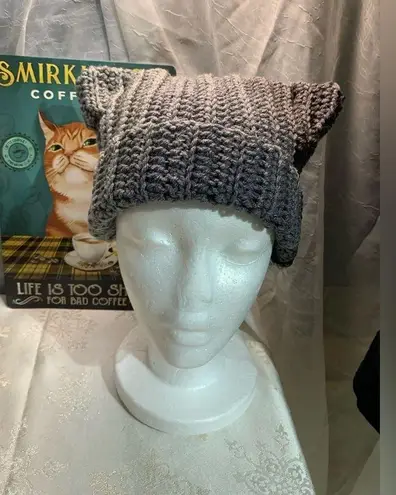 Handmade Gray Cat Beanie