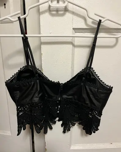 Lovesong Black Leather Crop Top