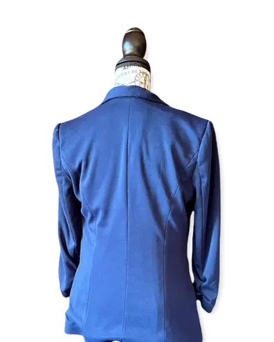 Market & Spruce Womens Navy Blue Single Breasted Blazer Jacket M