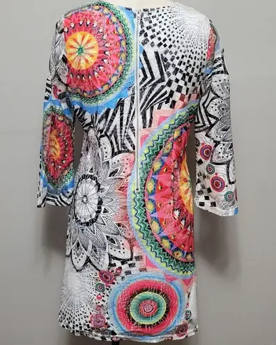 Papillion abstract lace mod shift dress size medium