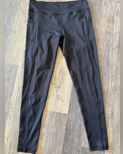 Wolven Leggings Womens Medium Compression Side Pockets Gym Workout black Size 1X