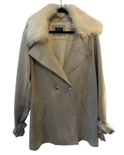 simply styled Faux Suede Coat & Fur Collar (removable) Women’s XL NEW by Sears