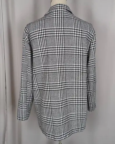 Princess Polly  Double Breasted Houndstooth Plaid Blazer Black and White Size 8