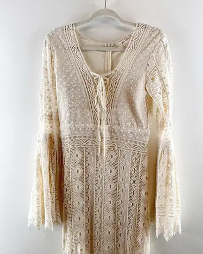 Jen's Pirate Booty Jen’s Pirate Booty Chaouen Lace Crochet Boho Maxi Dress Ivory XS