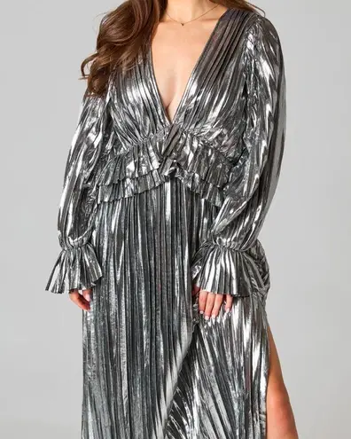 💙Buddy Love Evie Metallic Maxi Dress in Disco Ball Size M