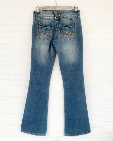 Mudd Vintagw Mid Rise Blue Gem Flare Jeans