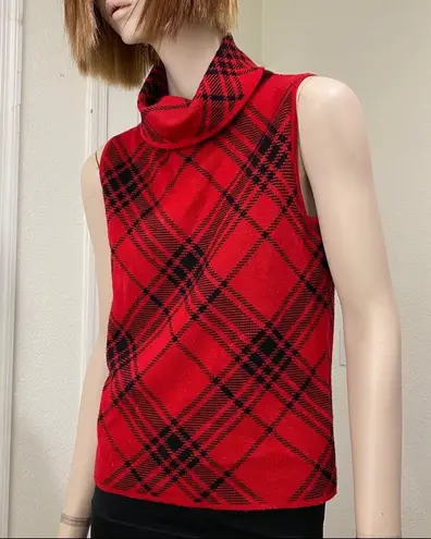 Pendleton Turtle Neck Red 100% Merino Wool Top