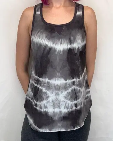 Sparkle & Fade Women's Racerback Tie Dye Tank Top M Med Medium Black White Grey