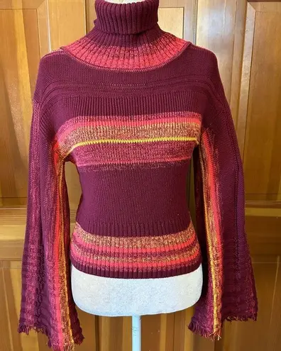Free People Close To Me Pullover Turtleneck Sweater. Red