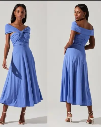 ASTR Blue Off The Shoulder Dress