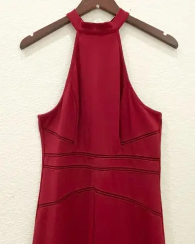 Privy Burgundy Wine Halter Long Gown Dress L