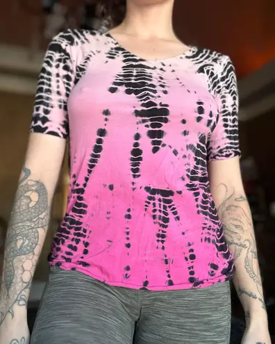 Tye Dye Shirt Pink Weaved Small