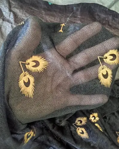 Peacock Bronzing Scarf Elegant Punk Emo Thin Breathable Fishnet Shawl