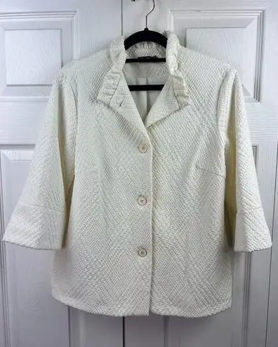 J. McLaughlin  - Ivory Textured Visit Button-Up Jacket Sz S EUC GREAT CONDITION