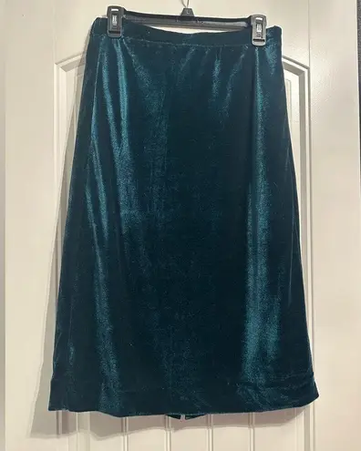 Jcrew factory velvet jade green skirt