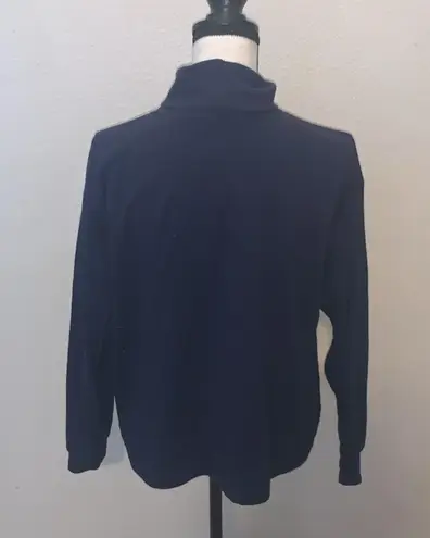 Willow Bay navy blue embroidered snowman turtleneck top Size XL